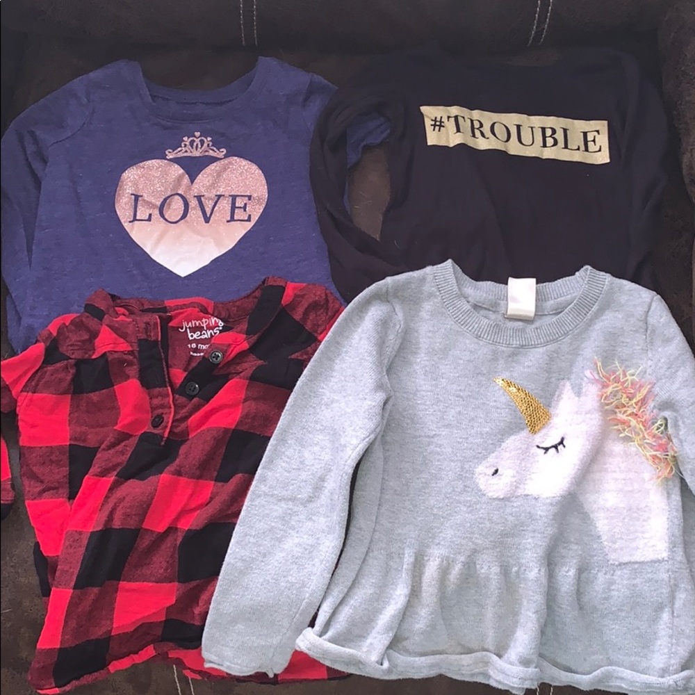 Lot of four long sleeved tops